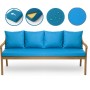 Blaues Setgarden Bankkissen-Set für 3-Sitzer Gartenbank, wasserabweisend, mit abnehmbaren Bezügen.