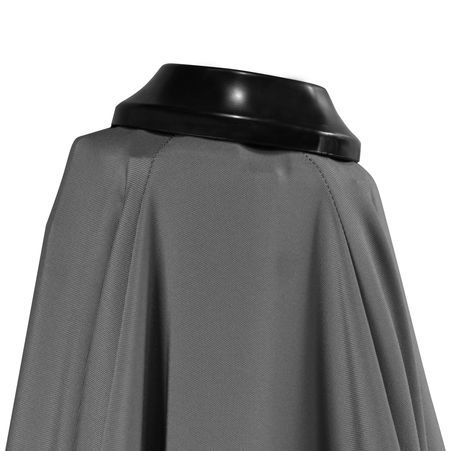 Detailaufnahme: Anthrazitfarbener Doppler Ampelschirm Active II, 260x350 cm, mit schwarzem Mastaufsatz.