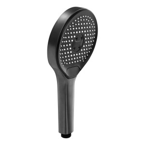 Schwarze Schöner Wohnen Handbrause Glaia im Industrial Design, wassersparend mit 3 Strahlarten.