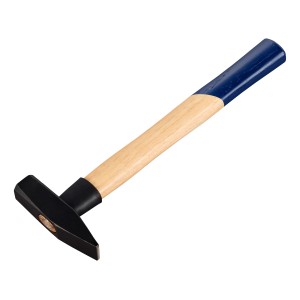 LUX Schlosserhammer 400g mit Eschenstiel und blauem Griffende.