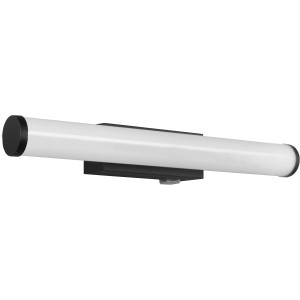 Schwarze, matte Trio LED-Bad-Wandleuchte Mattimo, 40 cm breit, mit warmweißem Licht.