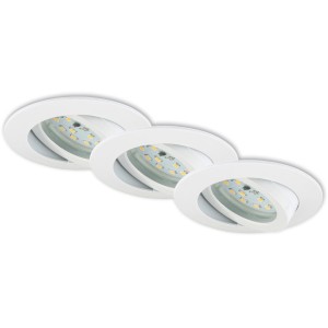 3er-Set: Dimmbare, weiße Briloner LED-Einbaustrahler Attach, Ø 8,2 cm für den Innenbereich.