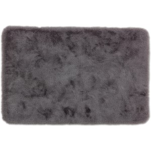 Graue Schöner Wohnen Badmatte Bali, 40x60 cm, flauschiger Badteppich für das Badezimmer.