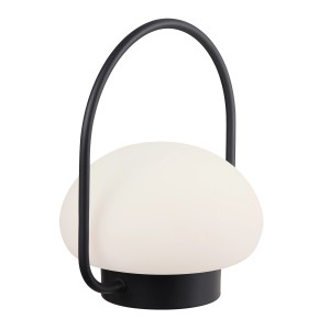 Nordlux Sponge To Go Akku-Leuchte in Schwarz-Weiß, tragbare LED-Dekoleuchte für den Außenbereich.