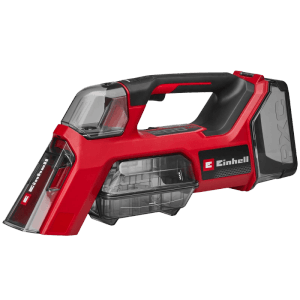 Einhell Akku-Waschsauger TE-SCL 18/200 Li Solo, roter Akkugerät für Teppich- und Polsterreinigung.
