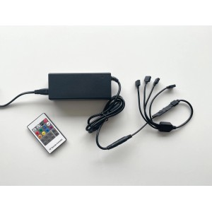 FN Acustico Netzteil mit IR-Controller und Kabelauslass für bis zu 4 LED-Streifen.