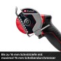 Einhell Akku-Trennschleifer TP-CO 18/76-C (Rot-Schwarz) mit Trennscheibe.