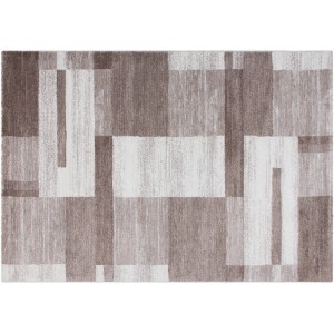 Beiger Lalee Teppich Feeling 501, 120x170 cm, Kurzflorteppich mit modernem Patchwork-Design.