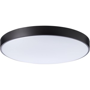 Flache LED-Deckenleuchte Slimline, Ø 78cm, schwarz-weiße Optik, dimmbar.