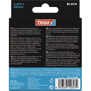 Tesa Ultra Power Under Water Reparaturband, 1,5m x 50mm, schwarz. Ideal für Reparaturen unter Wasser.