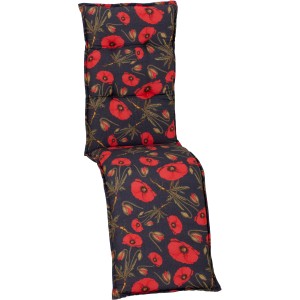 Beo Relaxauflage Trondheim mit Mohnblütenmuster für Gartenstühle und Liegen.