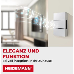 Heidemann Türgong Ibis, 230V, weiß, modernes Design mit Noten-Grafik, für klare Signalisierung.