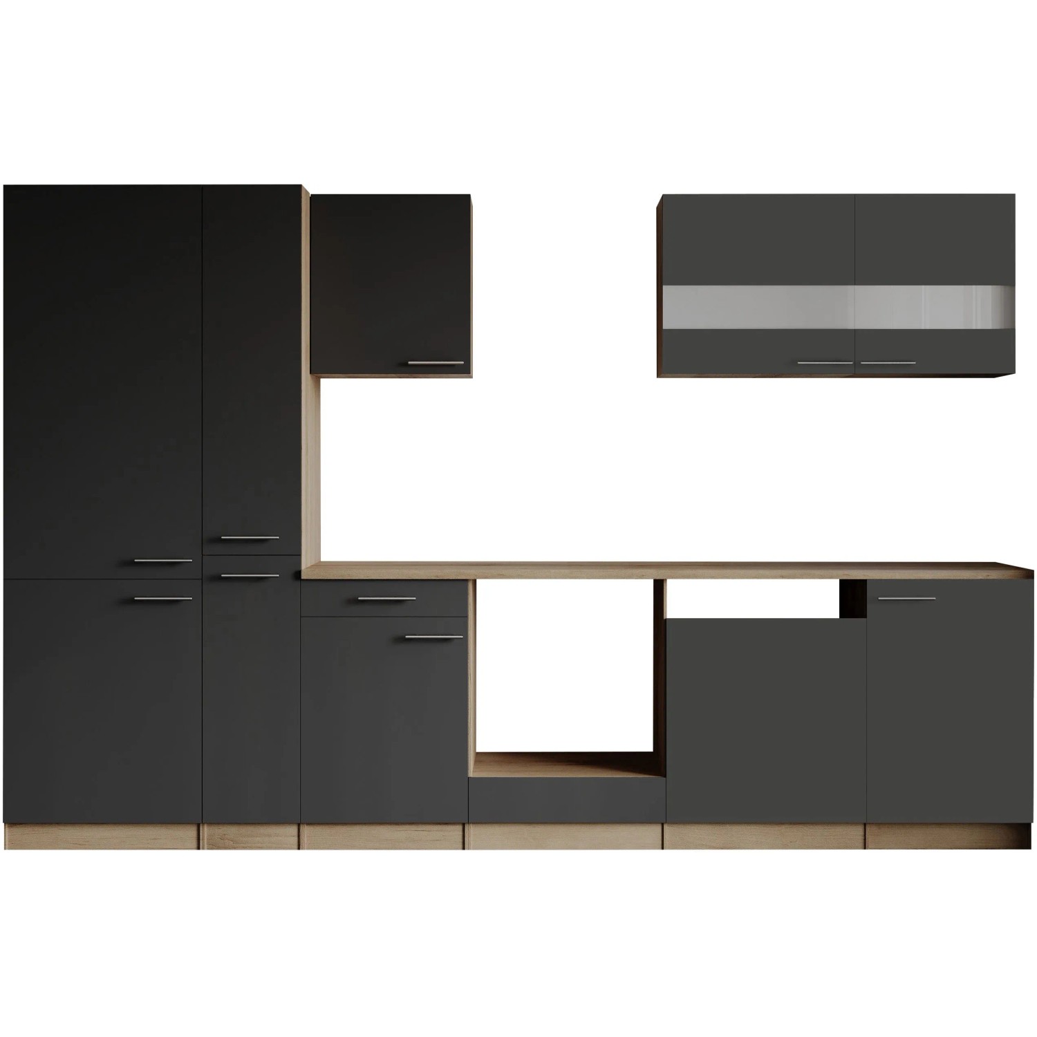 Respekta Küchenzeile Merle 310 cm Grau ohne E-Geräte_2