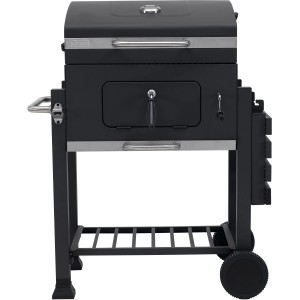 Tepro Grillwagen Toronto Click, Holzkohlegrill in Anthrazit/Edelstahl mit Deckel und Thermometer.