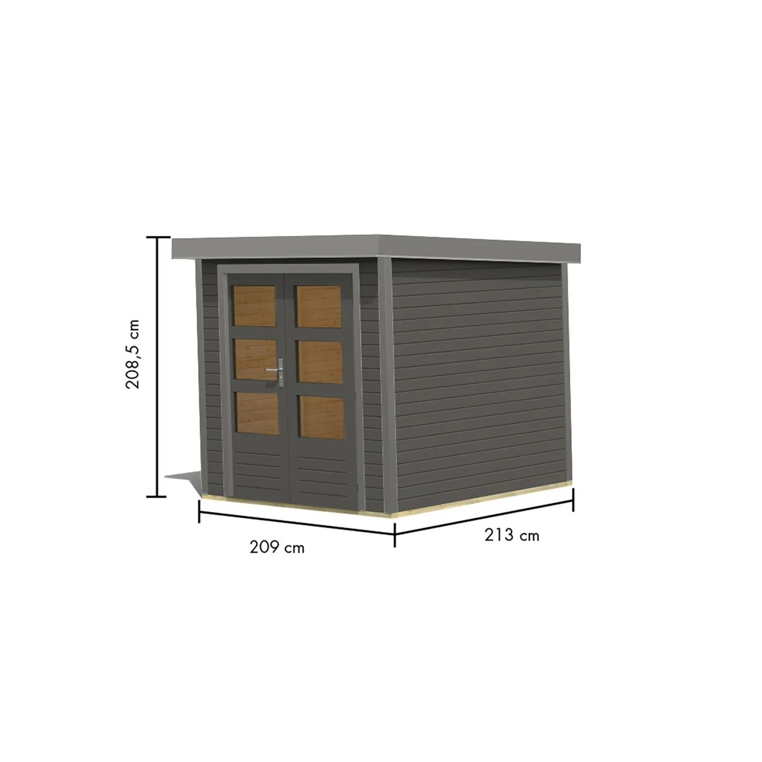 Karibu Expresshaus Swifty 2 B Expresslieferung Terragrau / Graualuminium_12