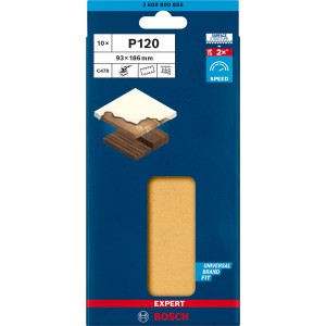 Bosch Schleifblatt Expert C470 K120 für Schwingschleifer, 10er-Pack.