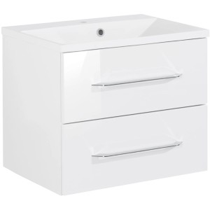 Fackelmann Waschtisch B.clever 60 cm Weiß Hochglanz