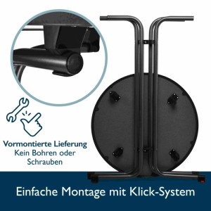 Detailansicht: Grauer Beautissu Stehtisch Sylt mit einfacher Klick-Montage und vormontierter Lieferung.