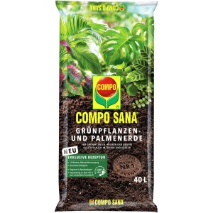 Sack Compo Sana Grünpflanzen- und Palmenerde, 40 Liter. Spezialerde für Grünpflanzen, Palmen und Farne.
