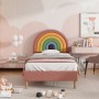 okwish Polsterbett 90x200cm mit Höhenverstellbarem Kopfteil Jugendzimmer Rosa ohne Matratze_6