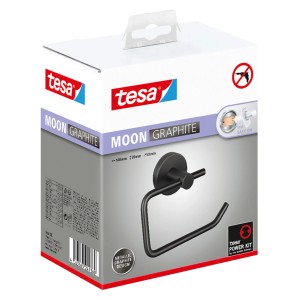 Tesa WC-Rollenhalter Moon Graphite im Karton, Zubehör für Toilettensitze.