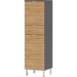 Germania Schrank Mauresa, Graphit/Eiche, 34x120x34 cm, Sideboard mit Schublade und Türen.