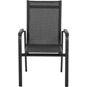 Siena Garden Stapelsessel Tesoro, anthrazitfarbener Gartenstuhl mit Ranotex-Gewebe und Aluminiumgestell.