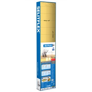Verpackung Selitflex Trittschalldämmung 1,6mm, 18m² mit AquaStop für Laminat und Parkett.
