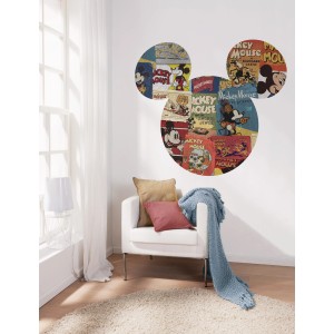 Selbstklebende Mickey Mouse Fototapete im Comic-Stil, 127x127 cm.