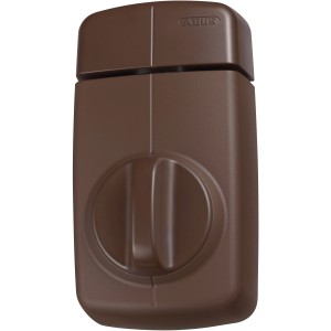 Braunes Abus Tür-Zusatzschloss 7010 für erhöhte Sicherheit an der Tür.