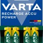 Varta Recharge Akku Power Mignon (AA) 2100 mAh, 4er-Pack, wiederaufladbare Batterien.