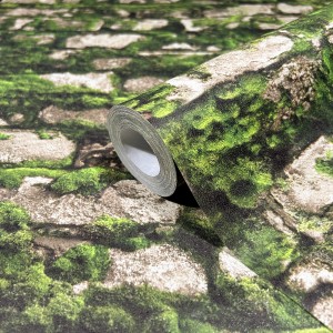 Marburg Vliestapete Moos Steinoptik Modern 10,05 m x 0,53 m Grün-Beige