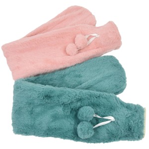 Wärmeflasche (2 Liter) mit flauschigem Bezug in Rosa und Blau, Geschenkartikel.