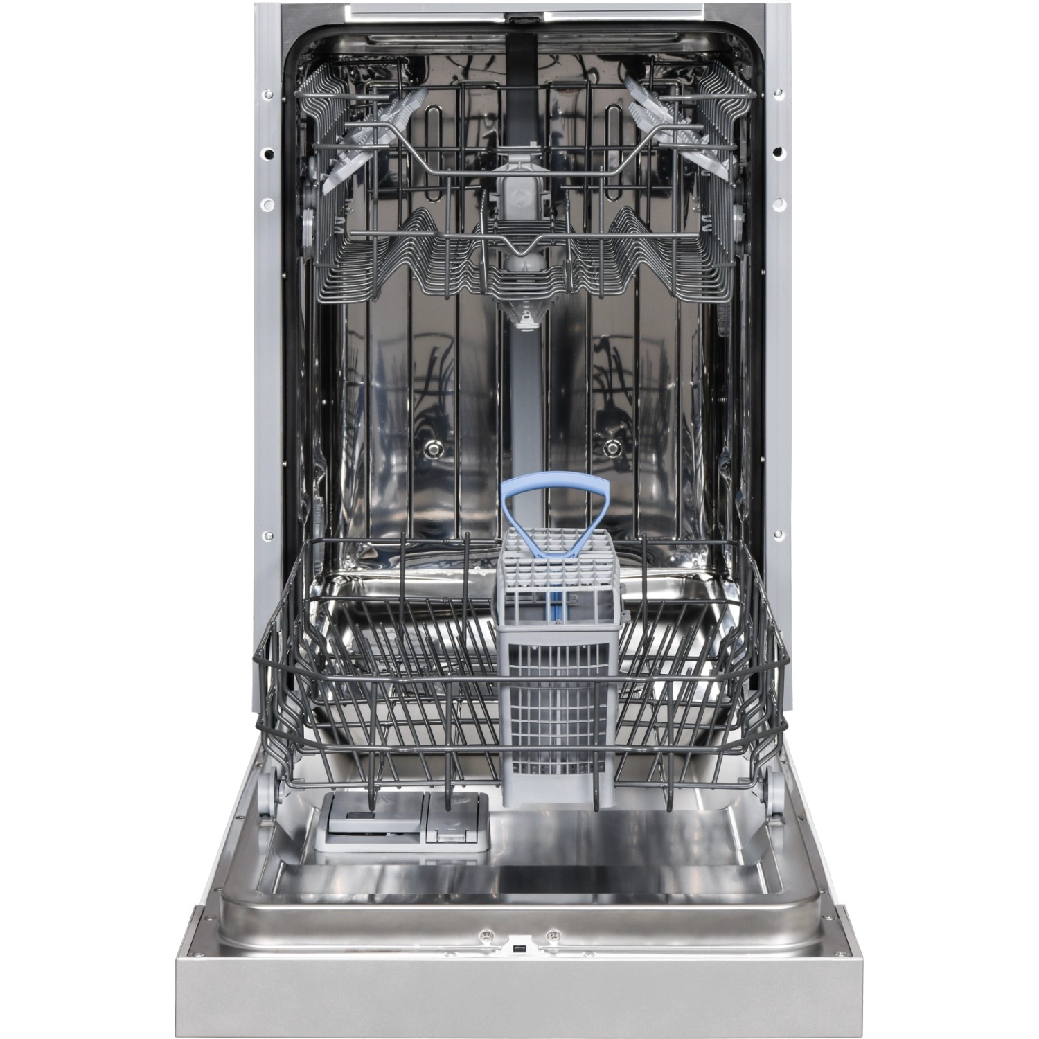 Innenansicht Respekta Geschirrspüler (Teil der Küchenzeile KB195EYW) mit Geschirrkörben.