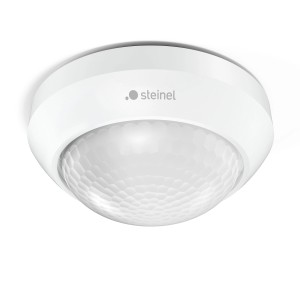Weißer Steinel Infrarot-Bewegungsmelder IS 360-3 für Deckenmontage.