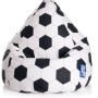 Sitting Point Sitzsack mit Fußballmuster in Schwarz-Weiß, 220 l Fassungsvermögen.