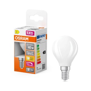 Osram LED-Lampe E14, Tropfenform, 3,4W, dimmbar, mattweiß. Ideal für Wohnräume.