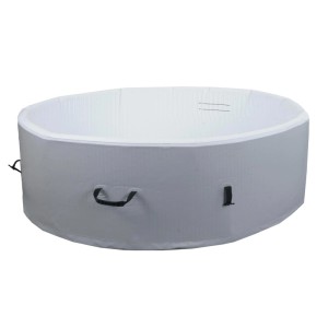 Aufblasbarer MCW Whirlpool N97 für 5 Personen, rund, Ø180cm, grau-weiß.