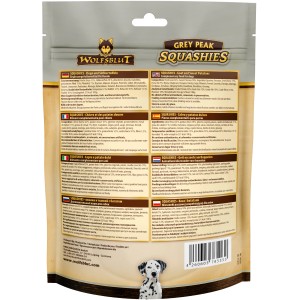 Wolfsblut Hundesnack Squashies Grey Peak 300g, getreidefreie Hunde-Belohnungssnacks mit Truthahnfleisch und Süßkartoffel.