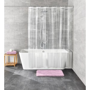 Transparenter Kleine Wolke Duschvorhang Claro (180x200 cm) im Badezimmer.