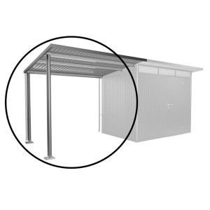 Biohort Seitendach für AvantGarde Gerätehaus, Quarzgrau-Metallic, Gr. L.