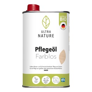 Ultra Nature BIO Pflegeöl Farblos 0,5 l Dose für Holzoberflächen im Innenbereich.