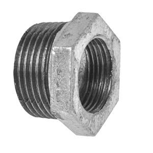 Kirchhoff Reduzierstück, verzinkt, 33,3 mm x 18,7 mm, Temperguss-Fitting für Sanitärinstallation.