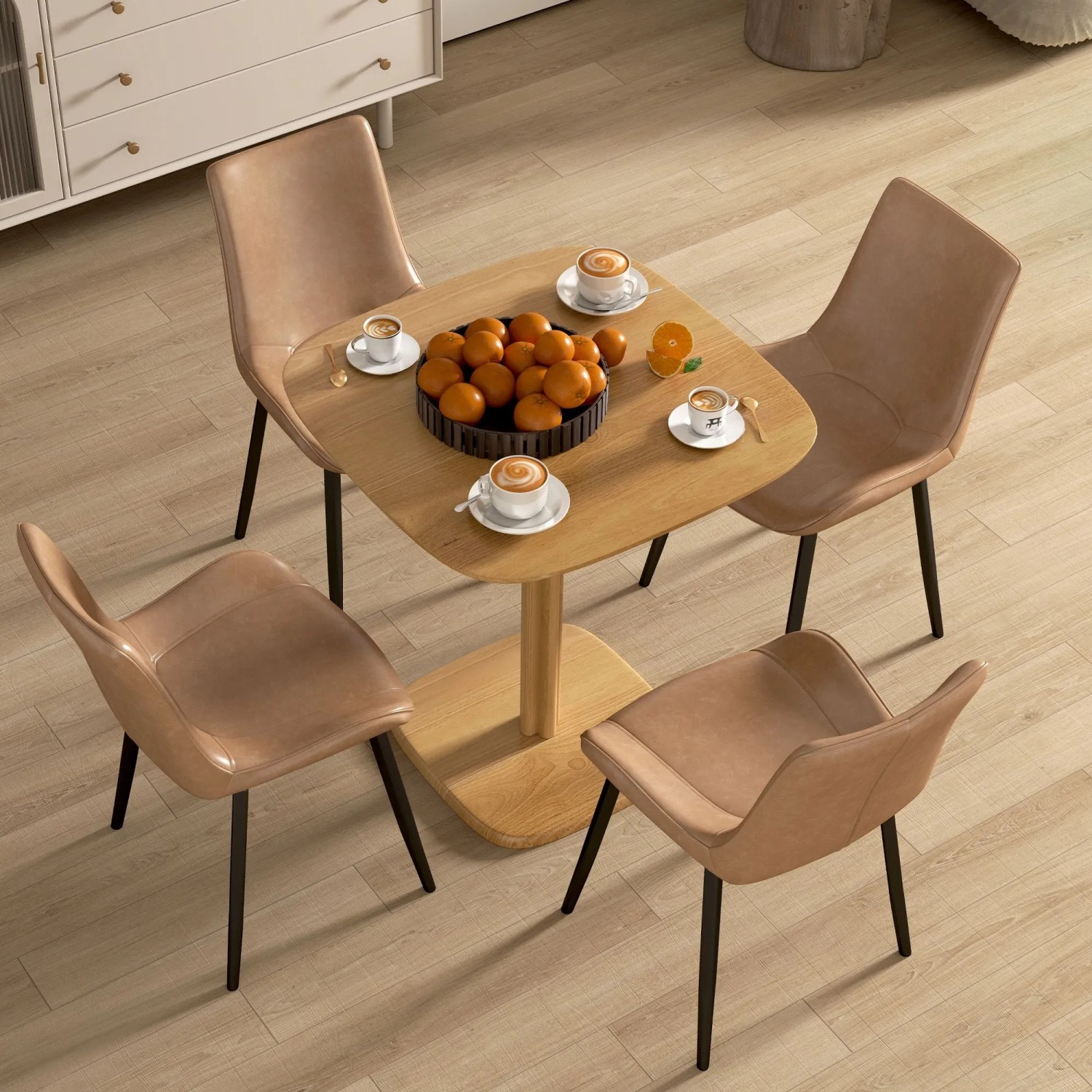 HOMCOM Esstisch 70cm x 70cm x 75cm Braun kaufen bei OBI