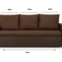 Braunes 3-Sitzer Gartensofa mit Kissen Setgarden Mix-Techno 160x50x50 cm für Polyrattan Möbel.