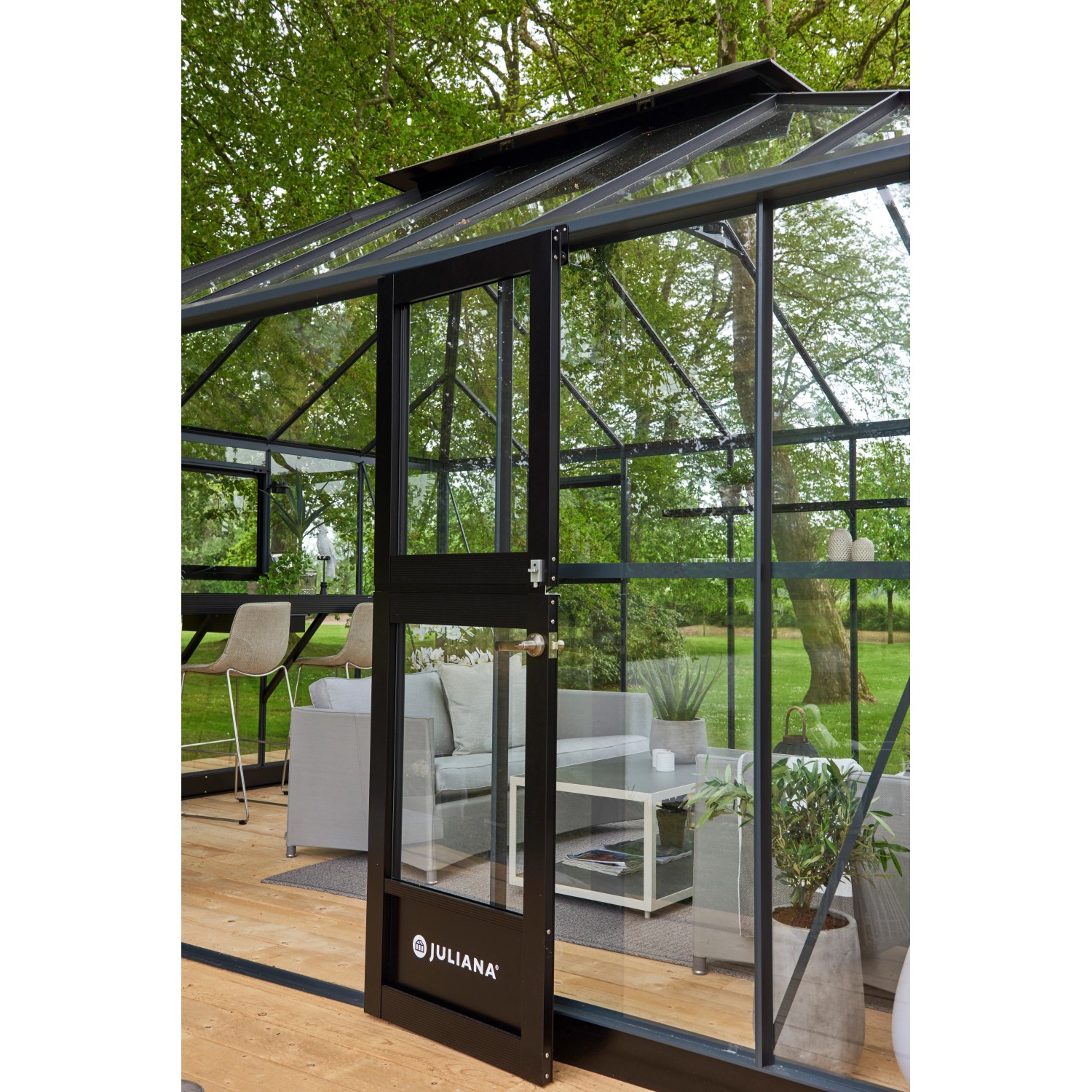 Juliana Gewächshaus Grand Oase 18,8 m² 3 mm Sicherheitsglas Anthrazit