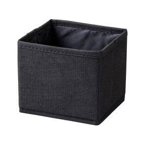 Schwarzes Fackelmann Universalkörbchen Textil, 13x12x14 cm, für Bad, Küche oder Büro.