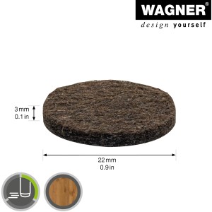Wagner Filzgleiter, braun, selbstklebend, 44er Set für Möbel und Oberflächenschutz.