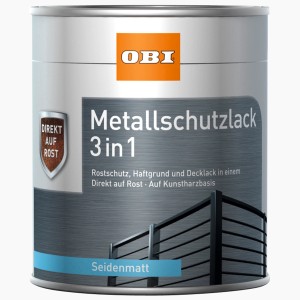 OBI Metallschutzlack 3in1 RAL 7001 Silbergrau seidenmatt 375 ml