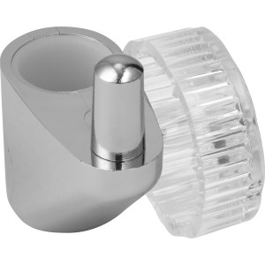 Verchromter Brausehalter mit Zapfen (50 mm) für Duschstange, Teil des Duschzubehörs.